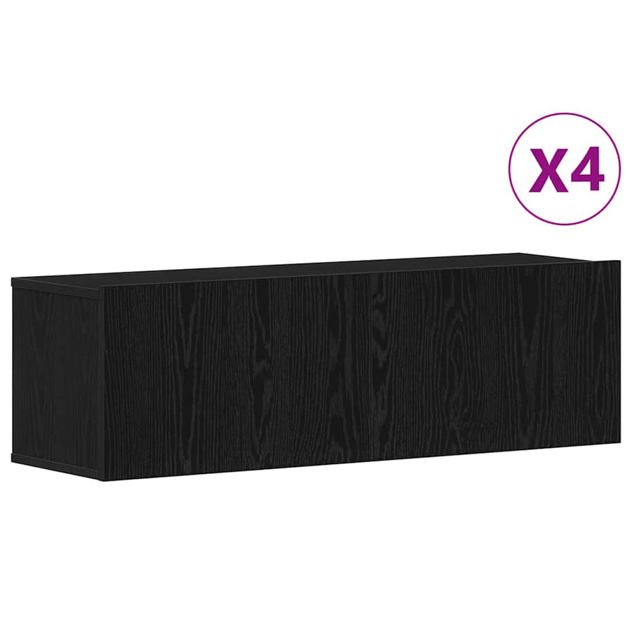 TV Cabinet Set 4 pcs 100 x 30 x 30 cm Black Oak