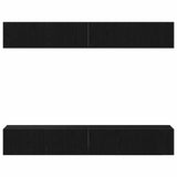 TV Cabinet Set 4 pcs Black Oak 100 x 30 x 30 cm Engineered Wood