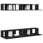 TV Cabinet Set 4 pcs 100 x 30 x 30 cm Black Oak