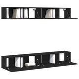 TV Cabinet Set 4 pcs Black Oak 100 x 30 x 30 cm Engineered Wood