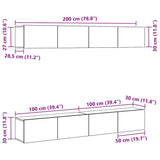 TV Cabinet Set 4 pcs Black Oak 100 x 30 x 30 cm Engineered Wood