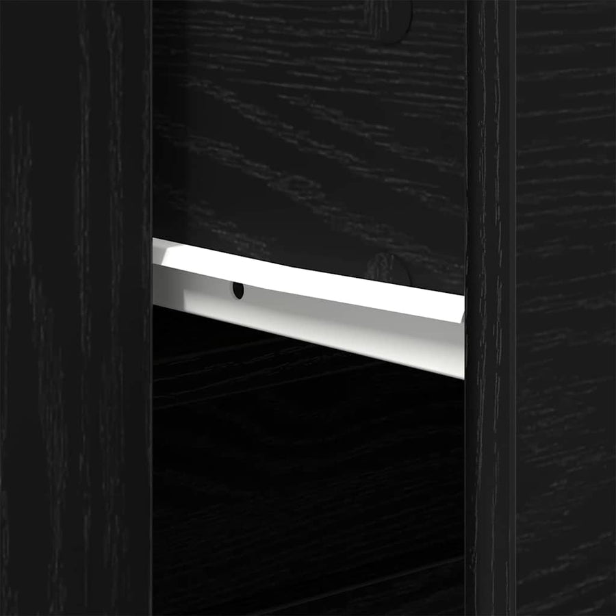 Sideboard Black Oak 160 x 33 x 70 cm Engineered Wood