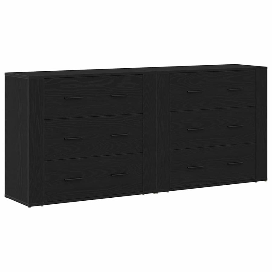 Sideboard Black Oak 160 x 33 x 70 cm Engineered Wood
