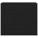 Sideboard Black Oak 160 x 33 x 70 cm Engineered Wood