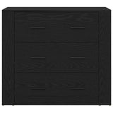 Sideboard Black Oak 160 x 33 x 70 cm Engineered wood - Rear View