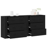 Sideboard Black Oak 160 x 33 x 70 cm Engineered wood - Side View