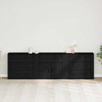 Sideboard Black Oak 240 x 33 x 70 cm Engineered Wood