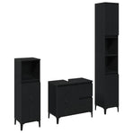 Bathroom Furniture Set 3 pcs Black Oak