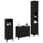 Bathroom Furniture Set 3 pcs Black Oak