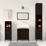 Bathroom Furniture Set with Storage 3 pcs Black Engineered wood - Top-Down View