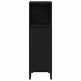 Bathroom Furniture Set Wall-mounted with Door 3 pcs Black Oak