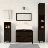 Bathroom Furniture Set Wall-mounted with Door 3 pcs Black Oak - Top-Down View