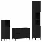 Bathroom Furniture Set 3 pcs Black Oak