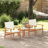 Garden Chair with Cushion 2 pcs Brown Solid Acacia wood - Side View