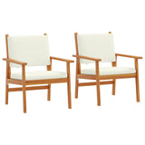 Garden Chair with Cushion 2 pcs Brown Solid Acacia wood