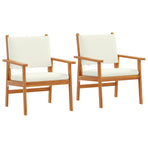 Garden Chair 2 pcs Cream White Solid Acacia Wood