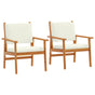 Garden Chair 2 pcs Cream White Solid Acacia Wood