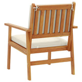 Garden Chair with Cushion 2 pcs Brown Solid Acacia wood - 45-Degree Angle