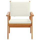 Garden Chair with Cushion 2 pcs Brown Solid Acacia wood