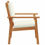 Garden Chair with Cushion 2 pcs Brown Solid Acacia wood - Close-Up Angle