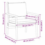 Garden Chair with Cushion 2 pcs Brown Solid Acacia wood - Extra Image