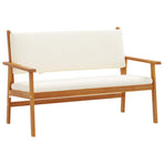 Garden Bench Cream White Solid Acacia Wood