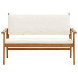 Garden Bench with Cushion Brown Solid Acacia wood - Top-Down View