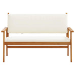Garden Bench Cream White Solid Acacia Wood