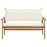 Garden Bench with Cushion Brown Solid Acacia wood - Side View
