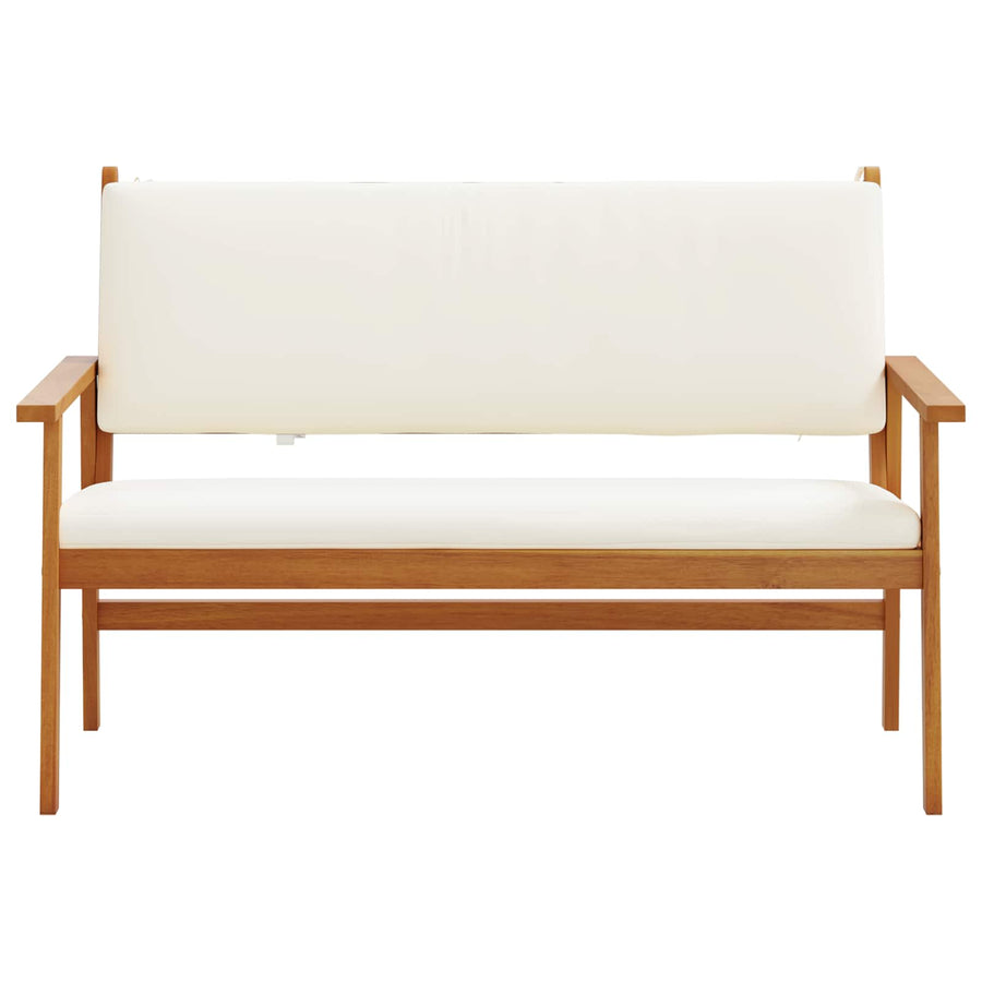Garden Bench Cream White Solid Acacia Wood