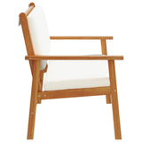Garden Bench with Cushion Brown Solid Acacia wood - Top-Down View