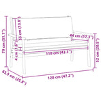 Garden Bench Cream White Solid Acacia Wood