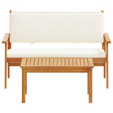 Garden Sofa Set 2 pcs Cream White Solid Acacia Wood - Close-Up Angle