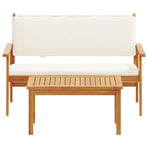 Garden Sofa Set 2 pcs Cream White Solid Acacia Wood