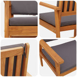 Garden Chair with Cushion 2 pcs Brown Solid Acacia wood