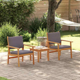 Garden Chair with Cushion 2 pcs Brown Solid Acacia wood - Side View