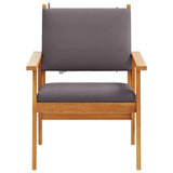 Garden Chair with Cushion 2 pcs Brown Solid Acacia wood - Rear View