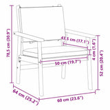 Garden Chair with Cushion 2 pcs Brown Solid Acacia wood
