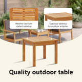 Garden Sofa Set with Cushion 3 pcs Brown Solid Acacia wood - Close-Up Angle