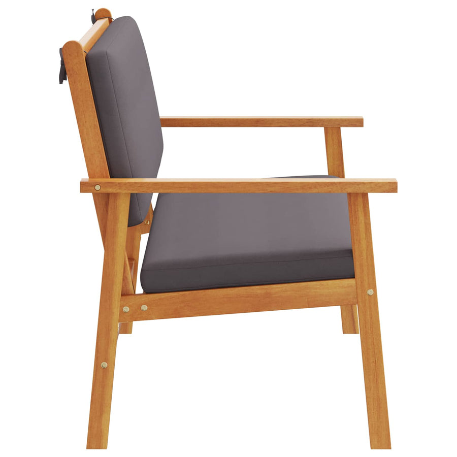 Garden Bench Anthracite Solid Acacia Wood