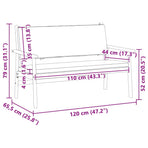 Garden Bench Anthracite Solid Acacia Wood
