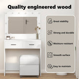 Dressing Table White 78,5 x 41 x 135 cm Engineered Wood - Low Angle