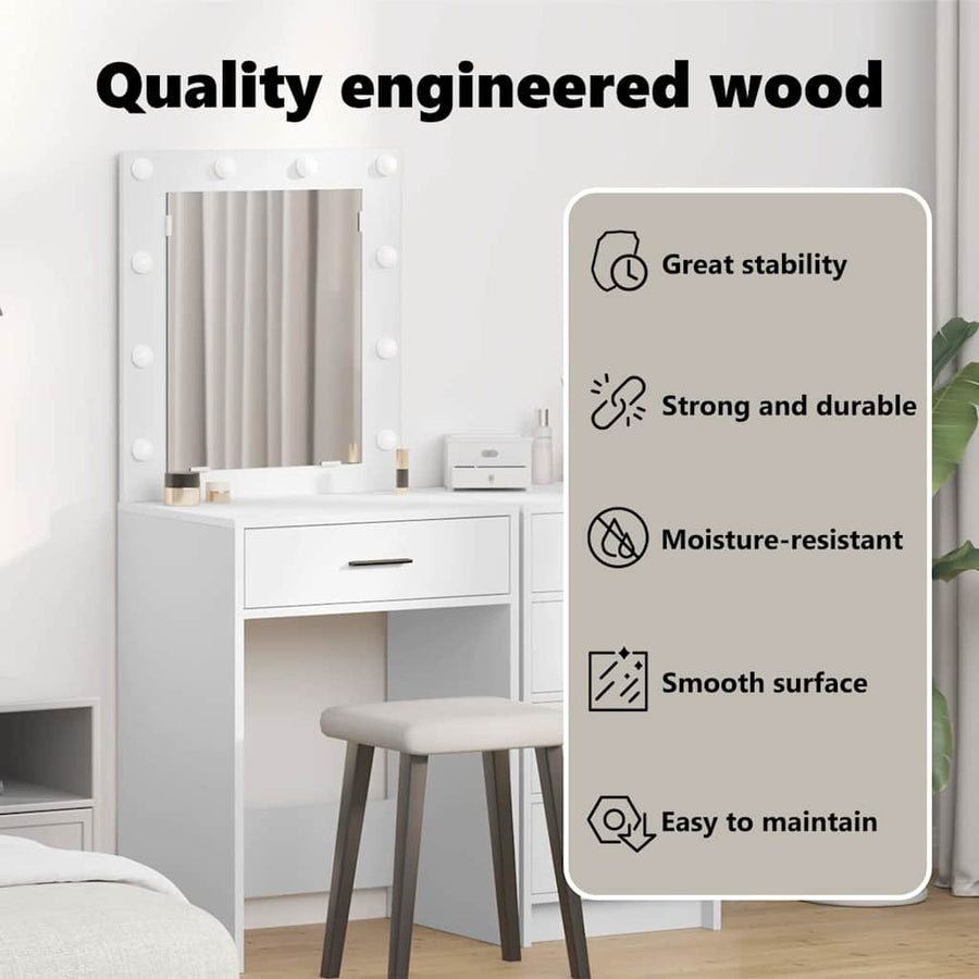 Dressing Table White 50 x 41 x 135 cm Engineered Wood