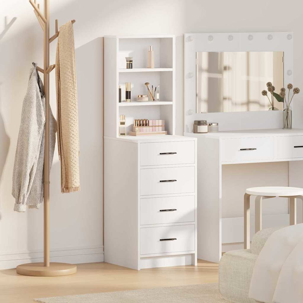 Highboard with Drawer White 40 x 41 x 135 cm Engineered wood