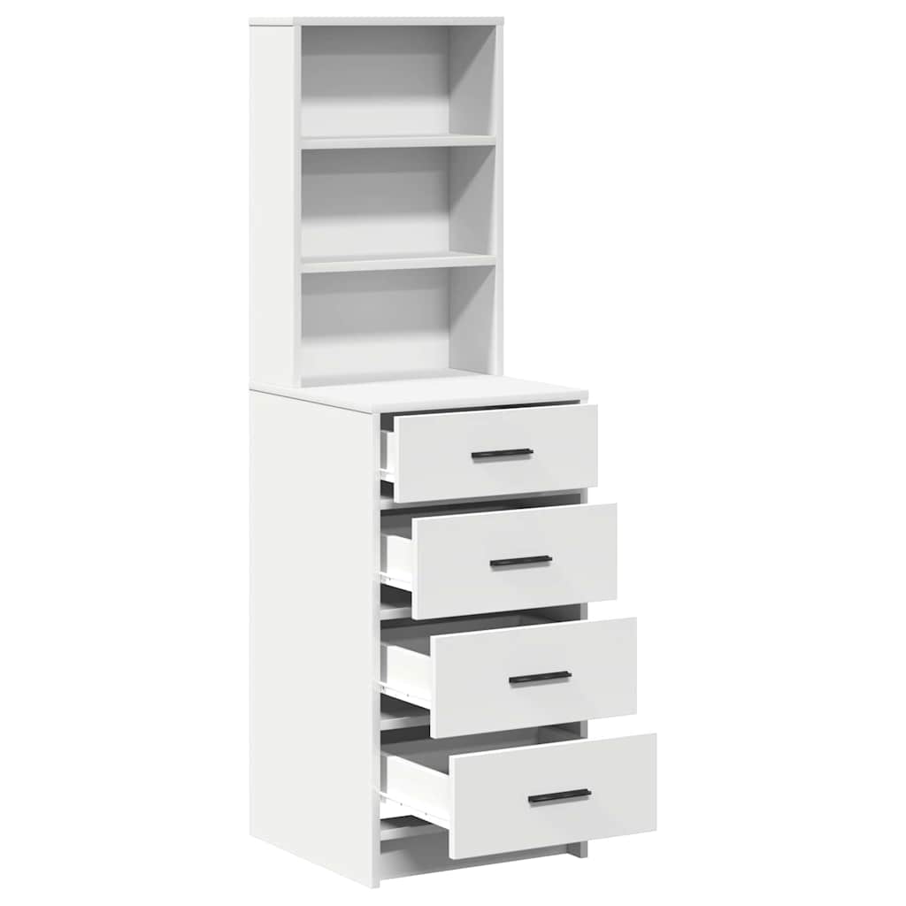 Highboard with Drawer White 40 x 41 x 135 cm Engineered wood