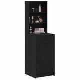 Highboard Black Oak 40 x 40,5 x 135 cm Engineered Wood - Side View