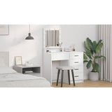 Dressing Table White 50 x 41 x 135 cm Engineered Wood - Close-Up Angle