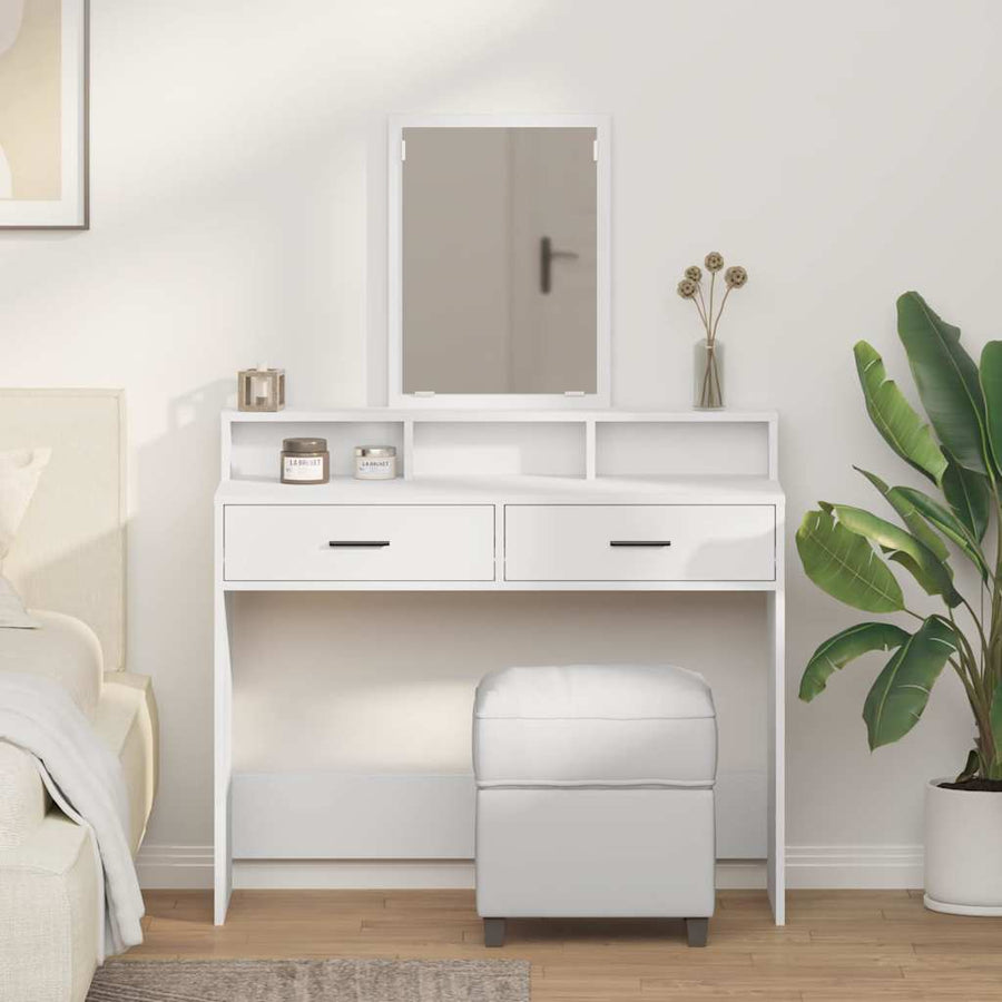 Dressing Table White 100 x 41 x 140 cm Engineered Wood