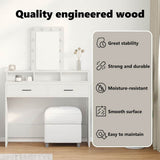 Dressing Table White 100 x 41 x 140 cm Engineered Wood - Low Angle