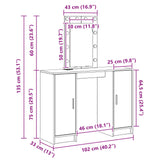 Dressing Table White 102 x 33 x 135 cm Engineered Wood